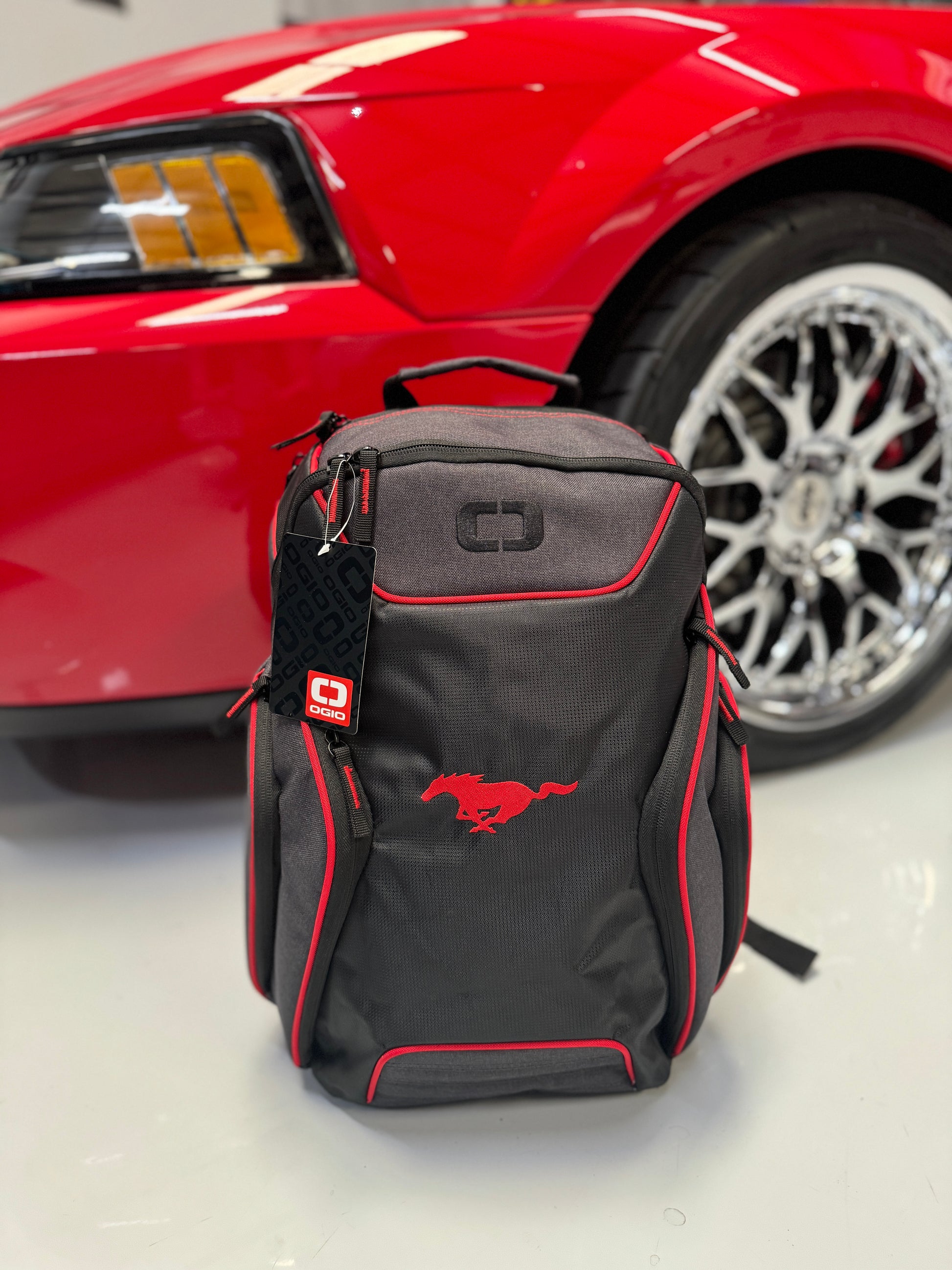ford mustang mini backpack Ford Mustang Laptop Bag Backpack Red/Black Ogio – Foxy Events