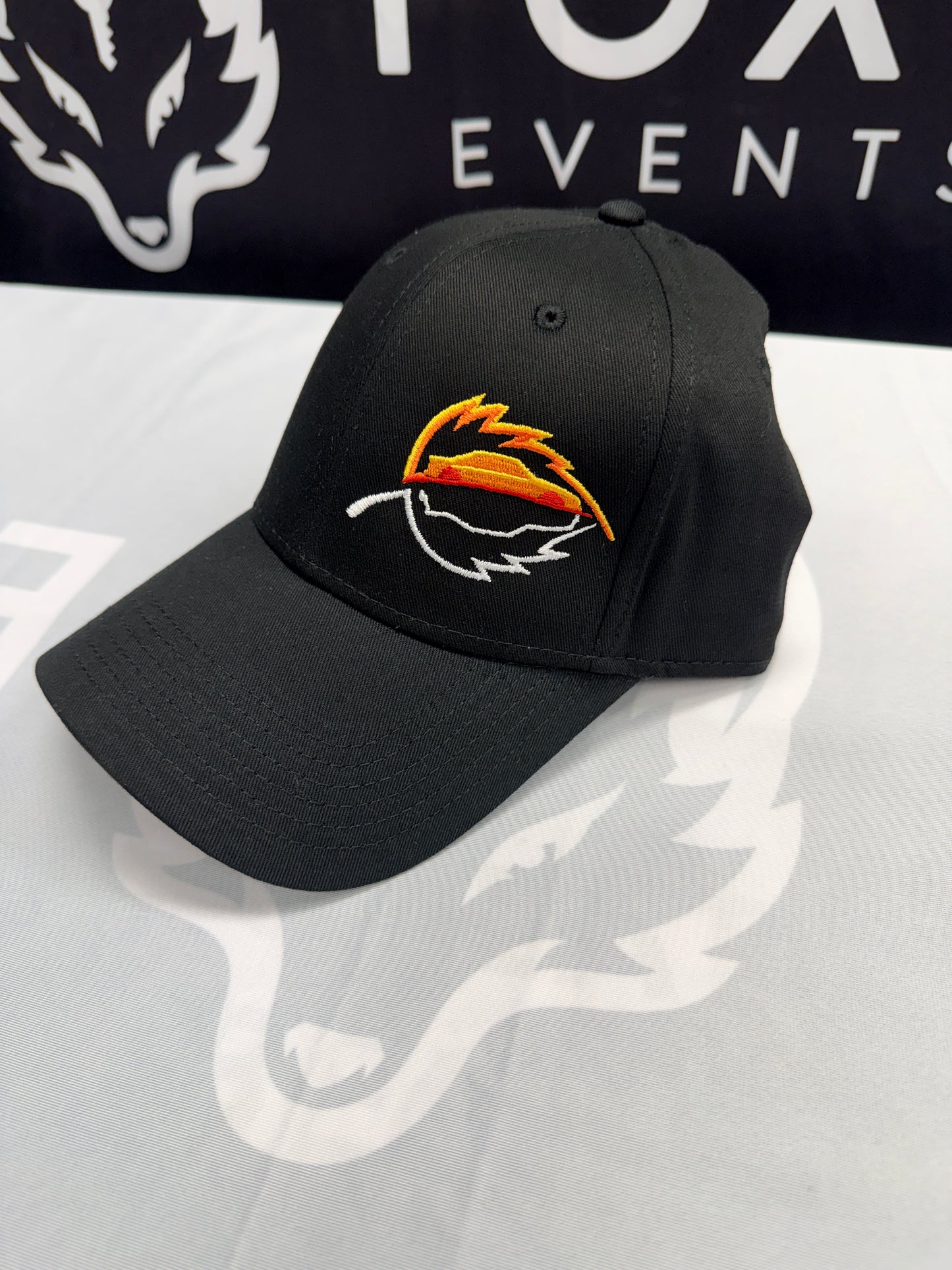 Foxtoberfest Embroidered Orange Leaf Black Twill Hat